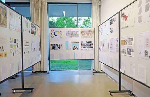 Ausstellung „Kunst am Bau“ für modulare Unterkünfte für Flüchtlinge, Bild: SenStadtWohn
