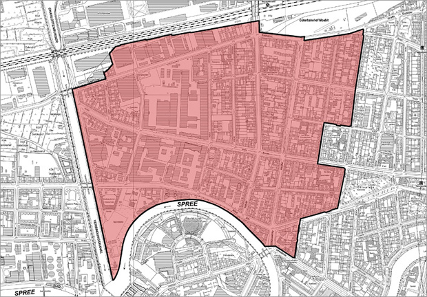 Karte des Quartiersmanagementgebietes – Moabit West/Beusselstraße