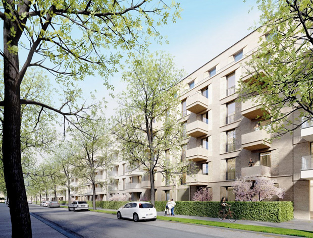 Neubauprojekt der GESOBAU in der Mendelstraße 6-22 in Pankow; Visualisierung: BE Berlin GmbH