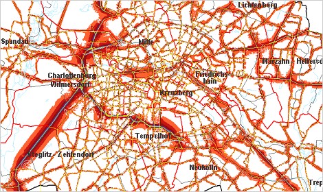 Strategische Lärmkarte (Tag-Abend-Nacht-Lärmindex) Straßenverkehr